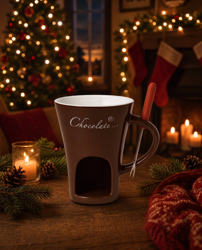 Brown Christmas Chocolate Fondue Mug
